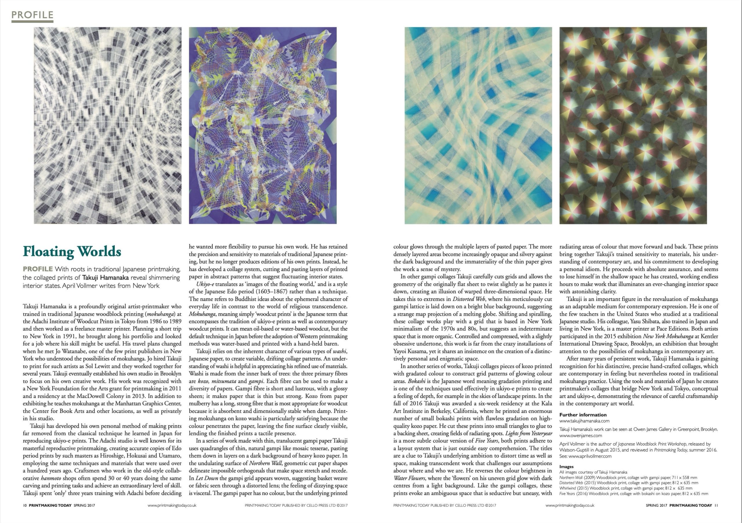 Review of Takuji Hamanaka in Printmaking Today